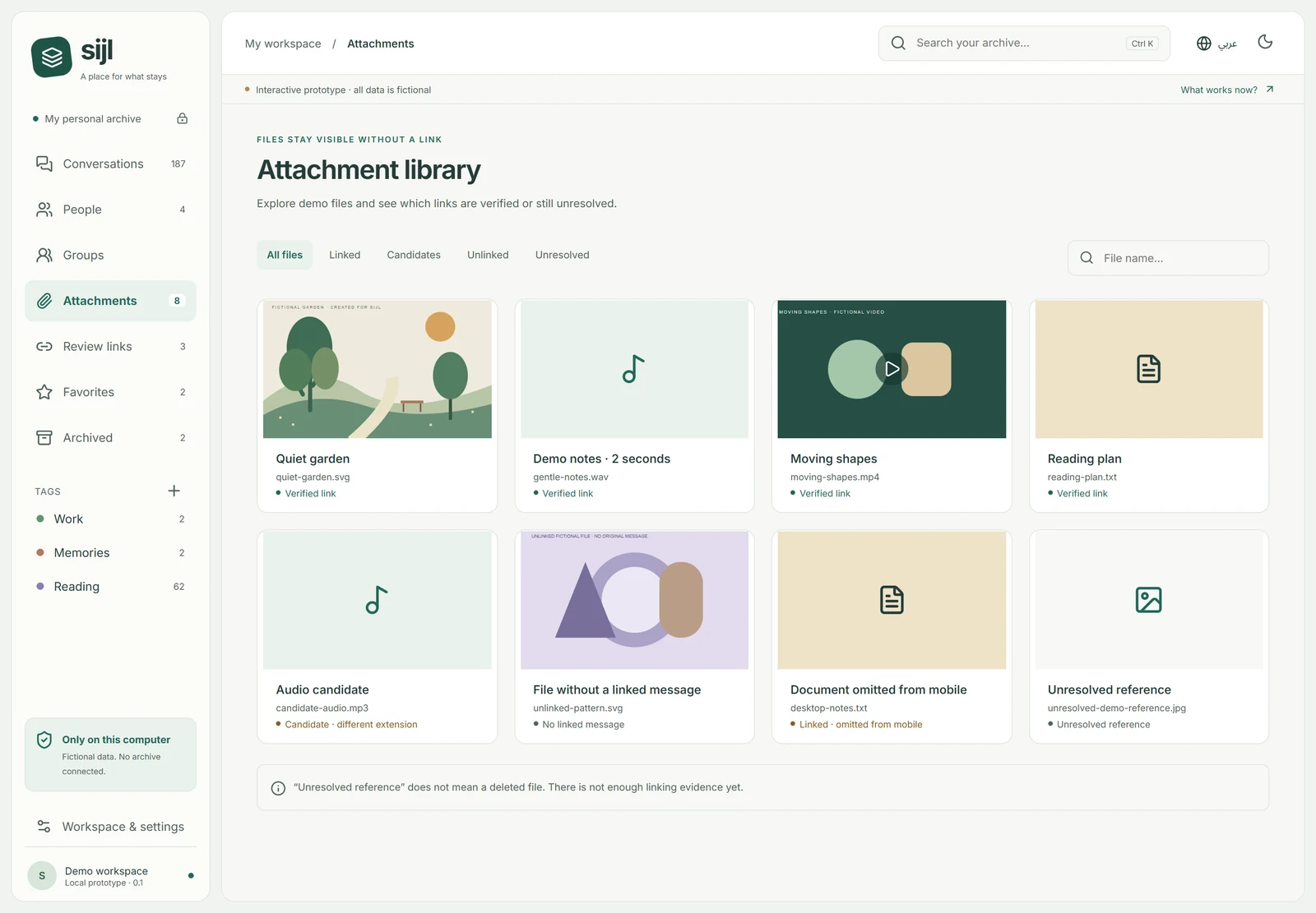 Attachment gallery with per-file state