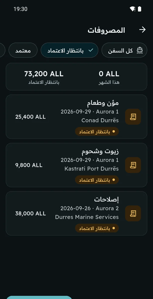 Vessel expenses (Arabic)