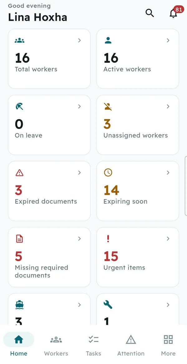 Dashboard in English