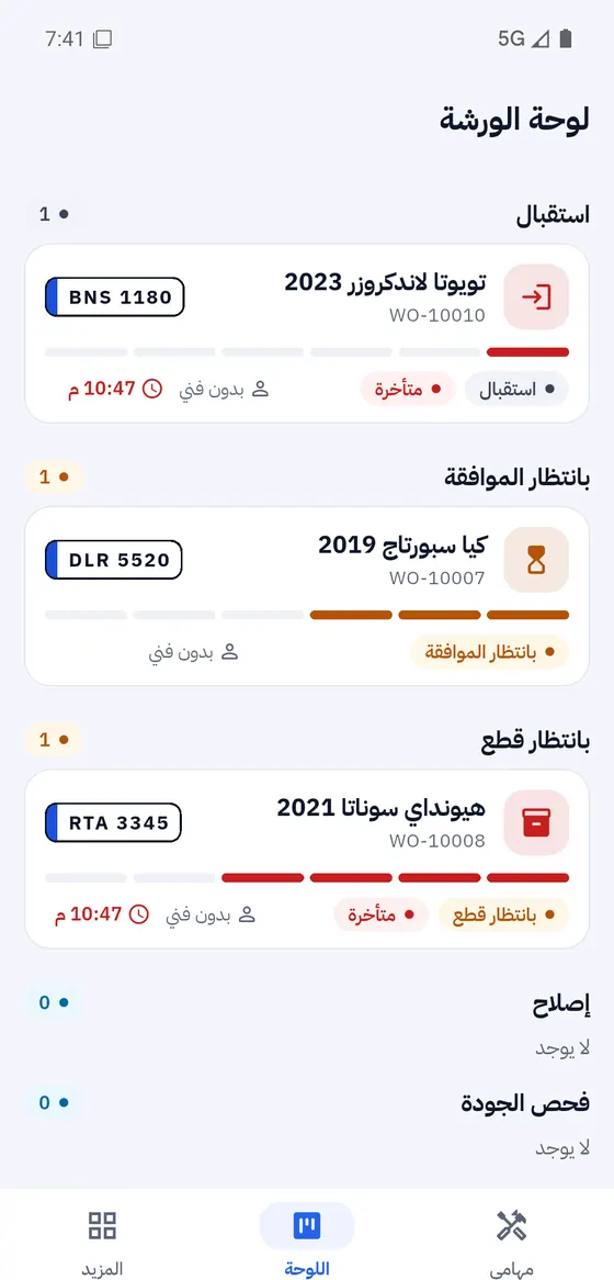 لوحة الورشة للفني